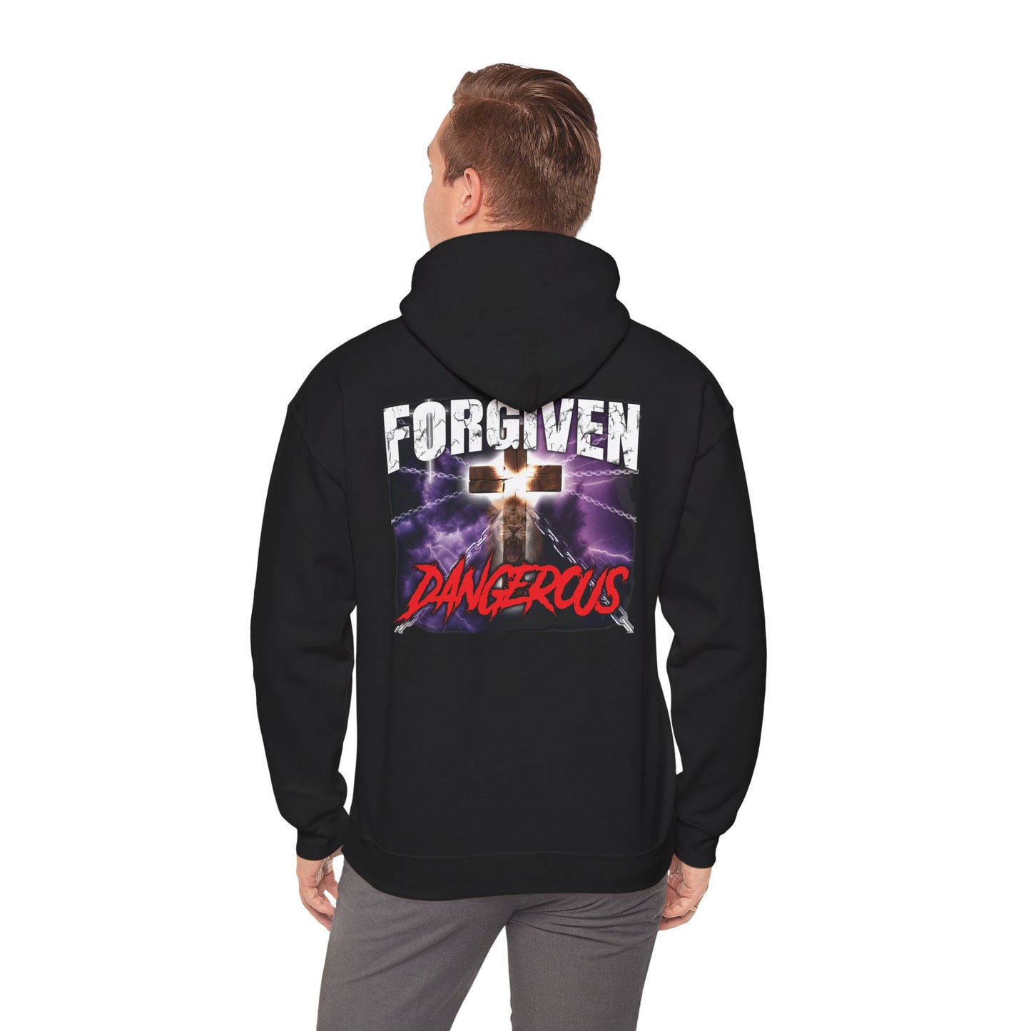 Forgiven Dangerous Hoodie — Christian Cross Faith Graphic Hoodie