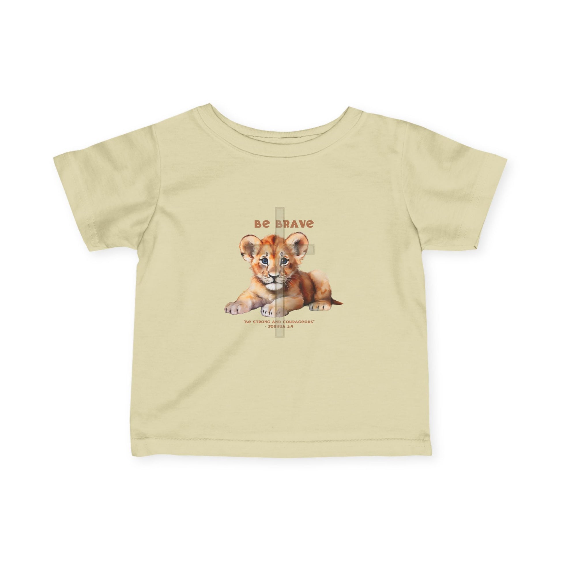 Be Brave Infant Christian T-Shirt | Lion Cub Joshua 1:9