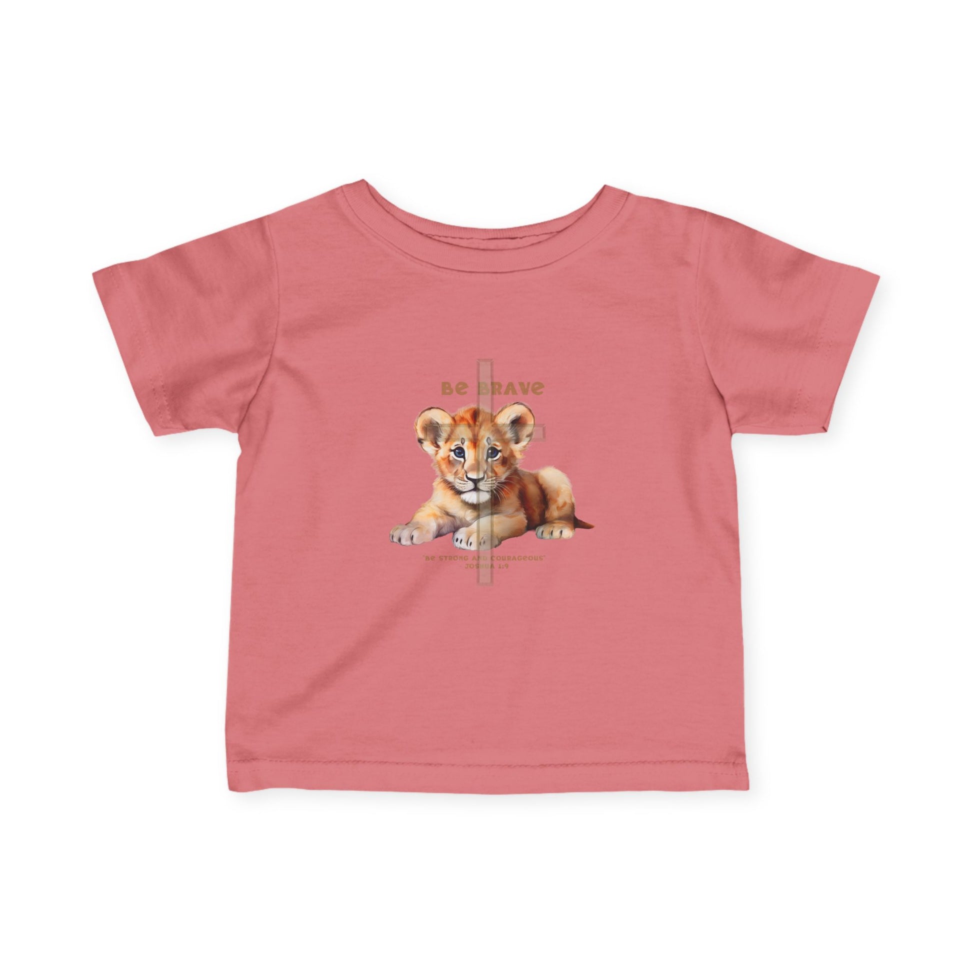 Be Brave Infant Christian T-Shirt | Lion Cub Joshua 1:9