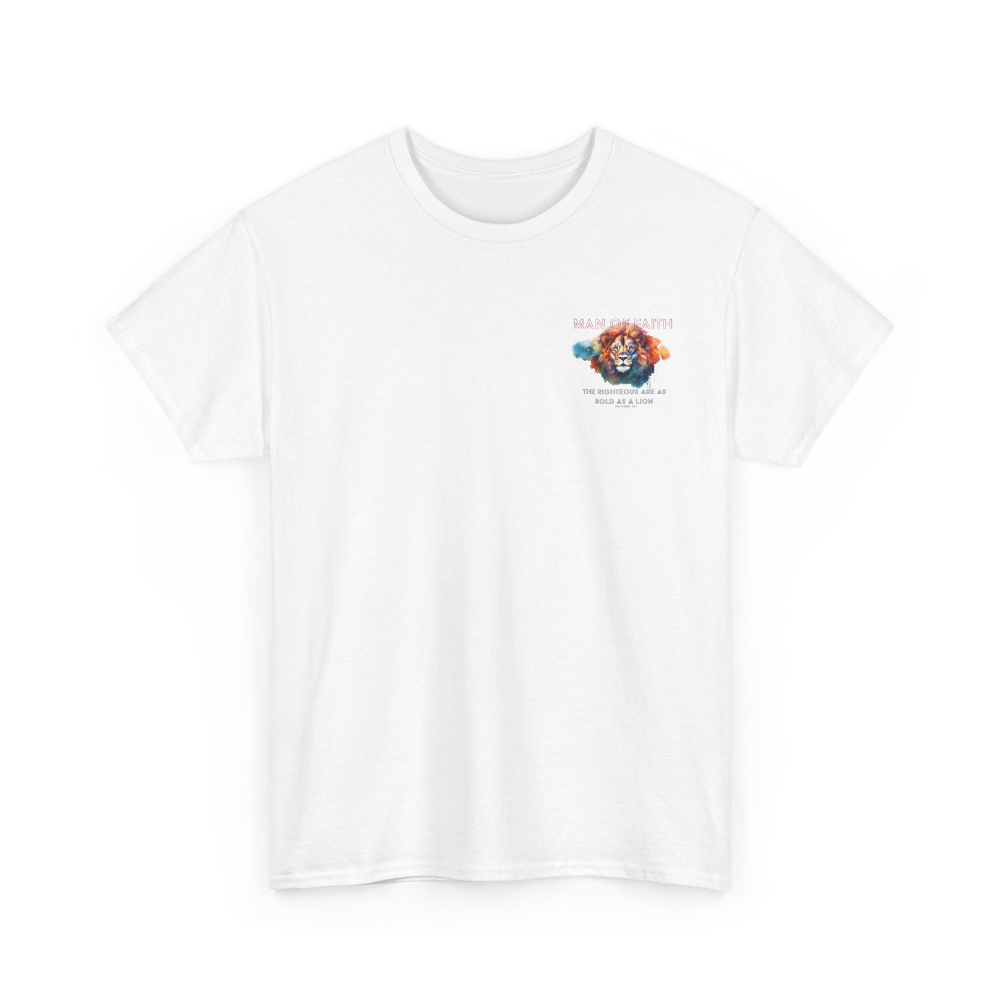 "Man of Faith" Lion T-Shirt - Proverbs 28:1