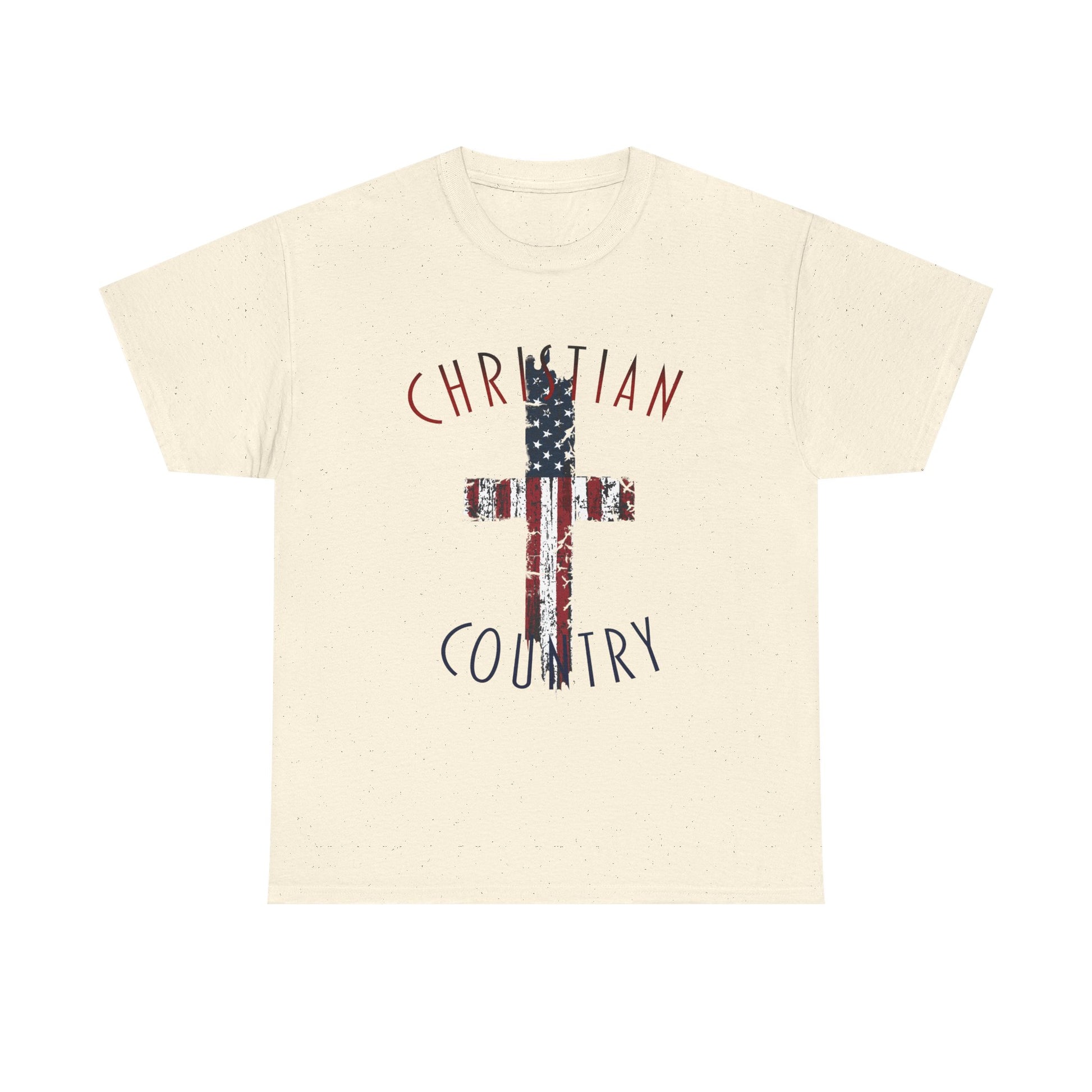Christian Country American Flag Cross Short Sleeve T-Shirt