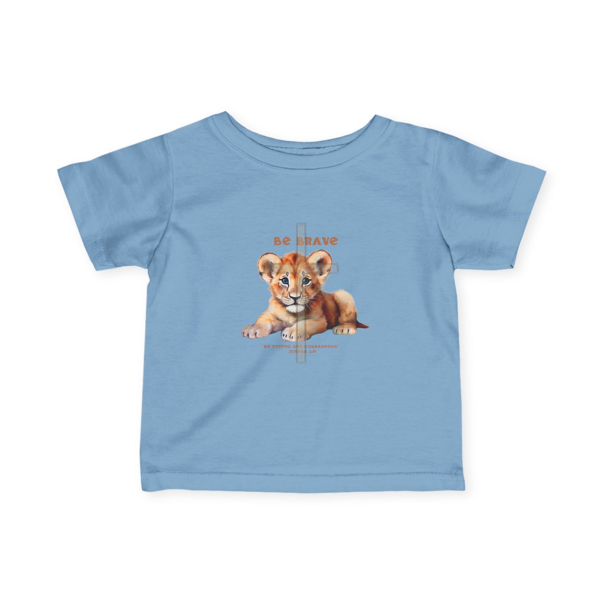 Be Brave Infant Christian T-Shirt | Lion Cub Joshua 1:9