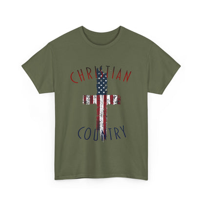 Christian Country American Flag Cross T-Shirt