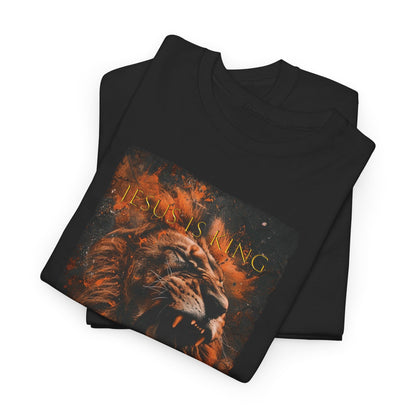 Jesus is King T-Shirt - Bold Christian Lion Design