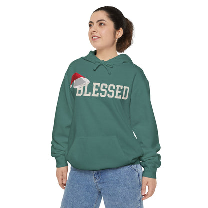 Blessed Christmas Hoodie | Santa Hat Chenille Patch | Oversized Christian Hoodie | Faith Gift