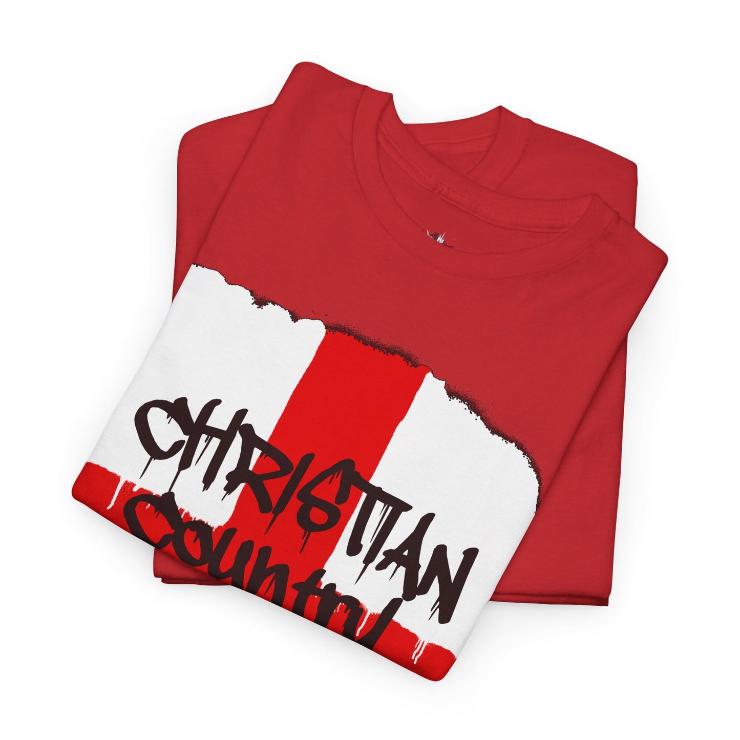 Christian Country England flag spray-paint graffiti Christian t-shirt with black dripping text  

