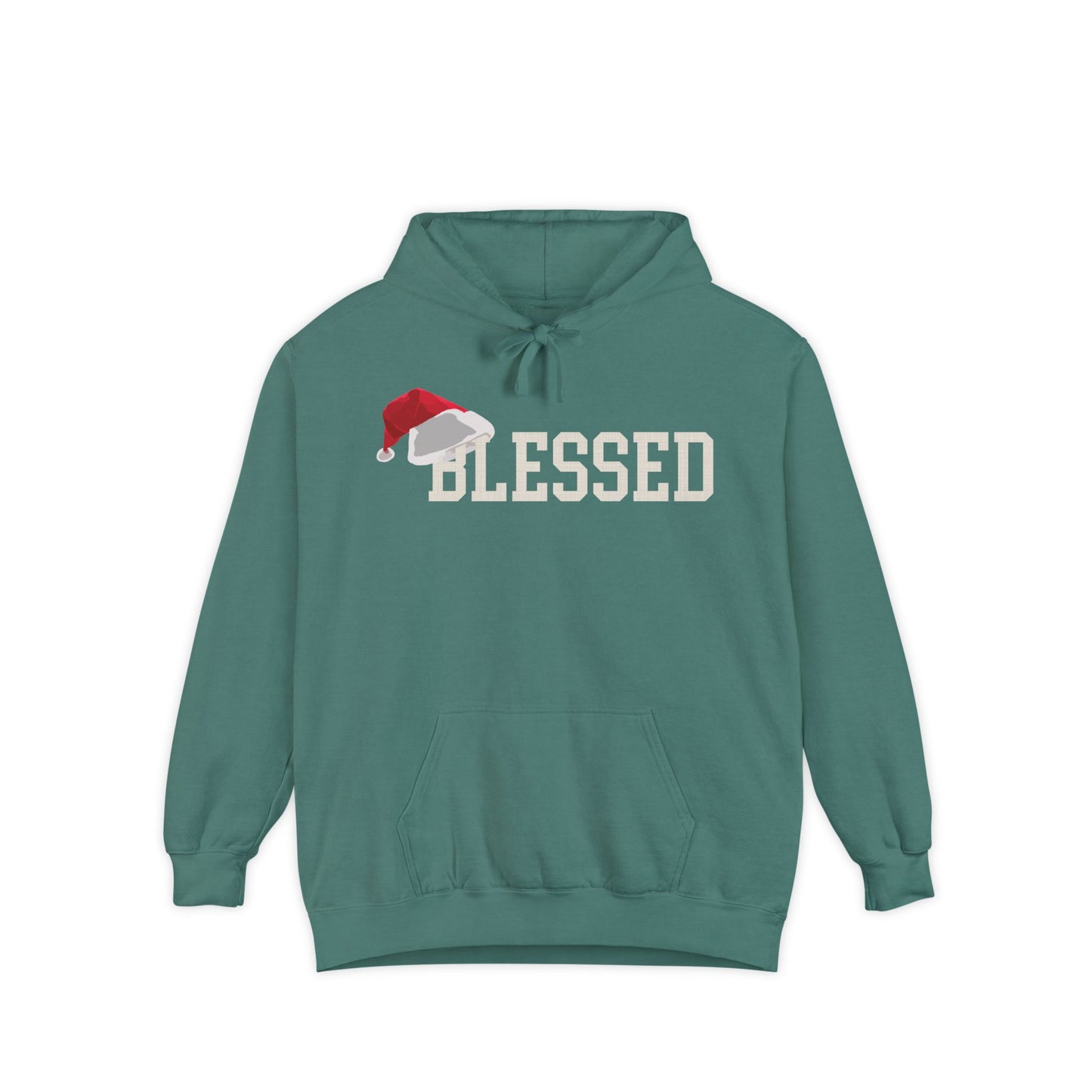 Blessed Christmas Hoodie | Santa Hat Chenille Patch | Oversized Christian Hoodie | Faith Gift