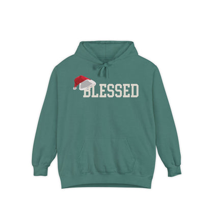 Blessed Christmas Hoodie | Santa Hat Chenille Patch | Oversized Christian Hoodie | Faith Gift