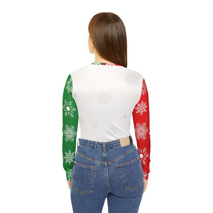 Women's Merry Christmas V-Neck Long Sleeve Shirt - Festive Santa Tree Sweater Top, Holiday Graphic Tee for Cozy Winter Outfits