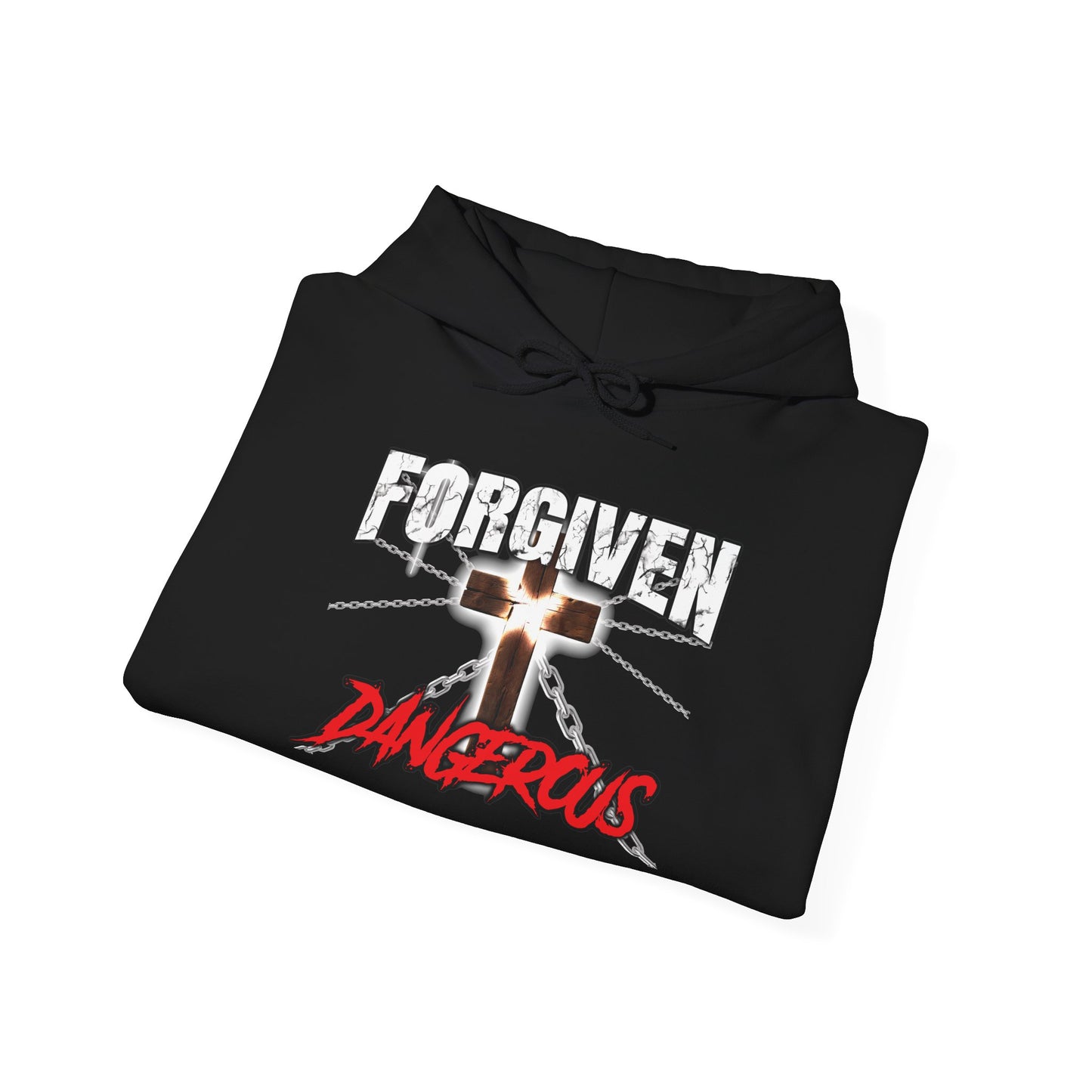Forgiven Dangerous Hoodie — Christian Cross Faith Graphic Hoodie
