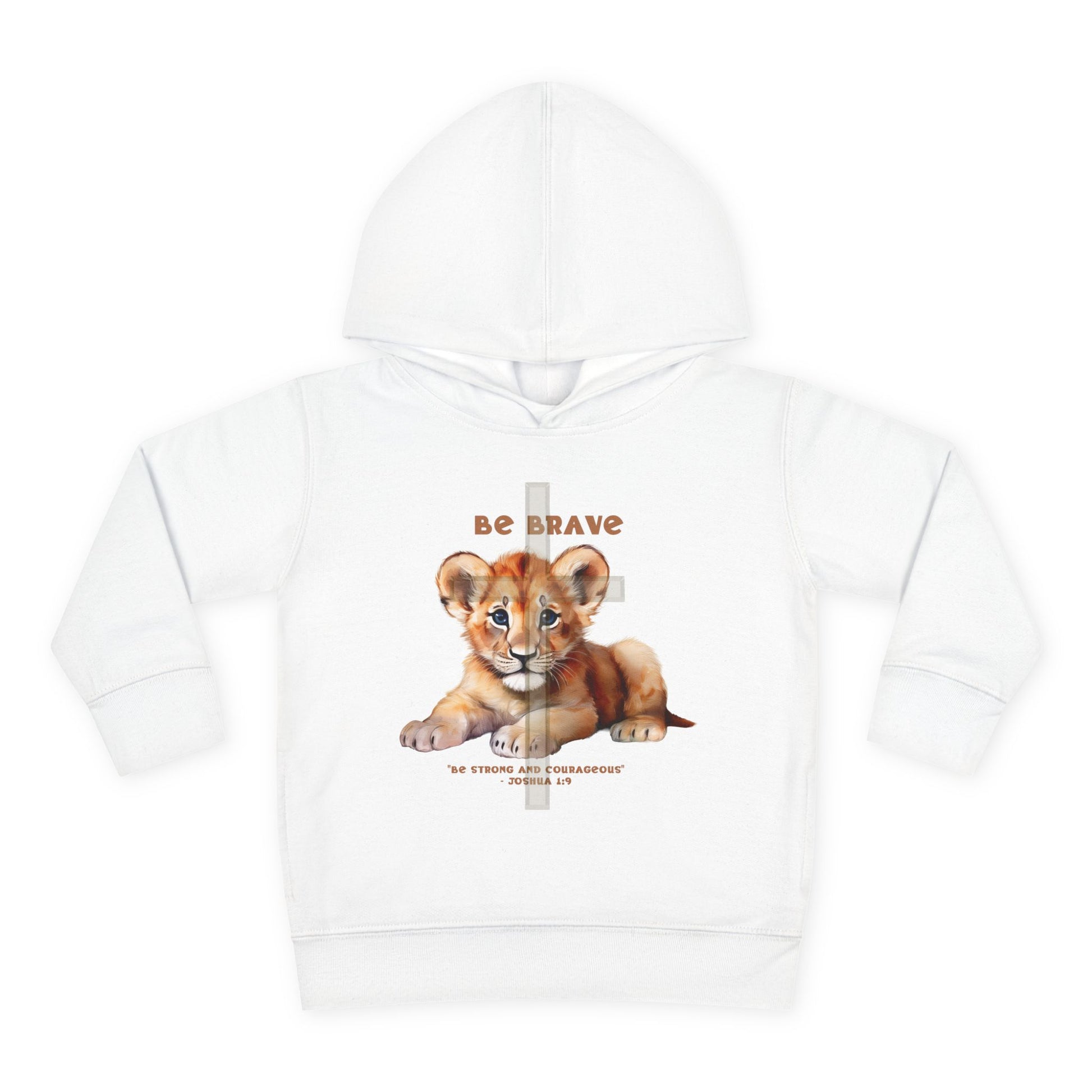 Be Brave Toddler Christian Hoodie | Lion Cub Joshua 1:9