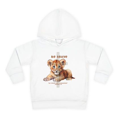 Be Brave Toddler Christian Hoodie | Lion Cub Joshua 1:9