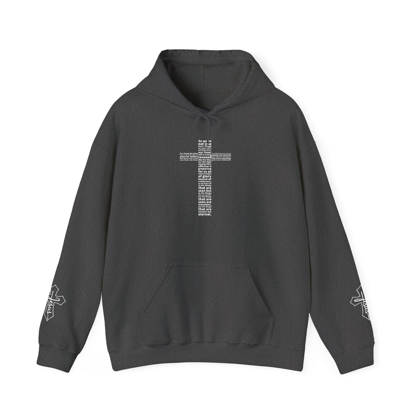 Faith Hoodie with White Cross Bible Verse Design