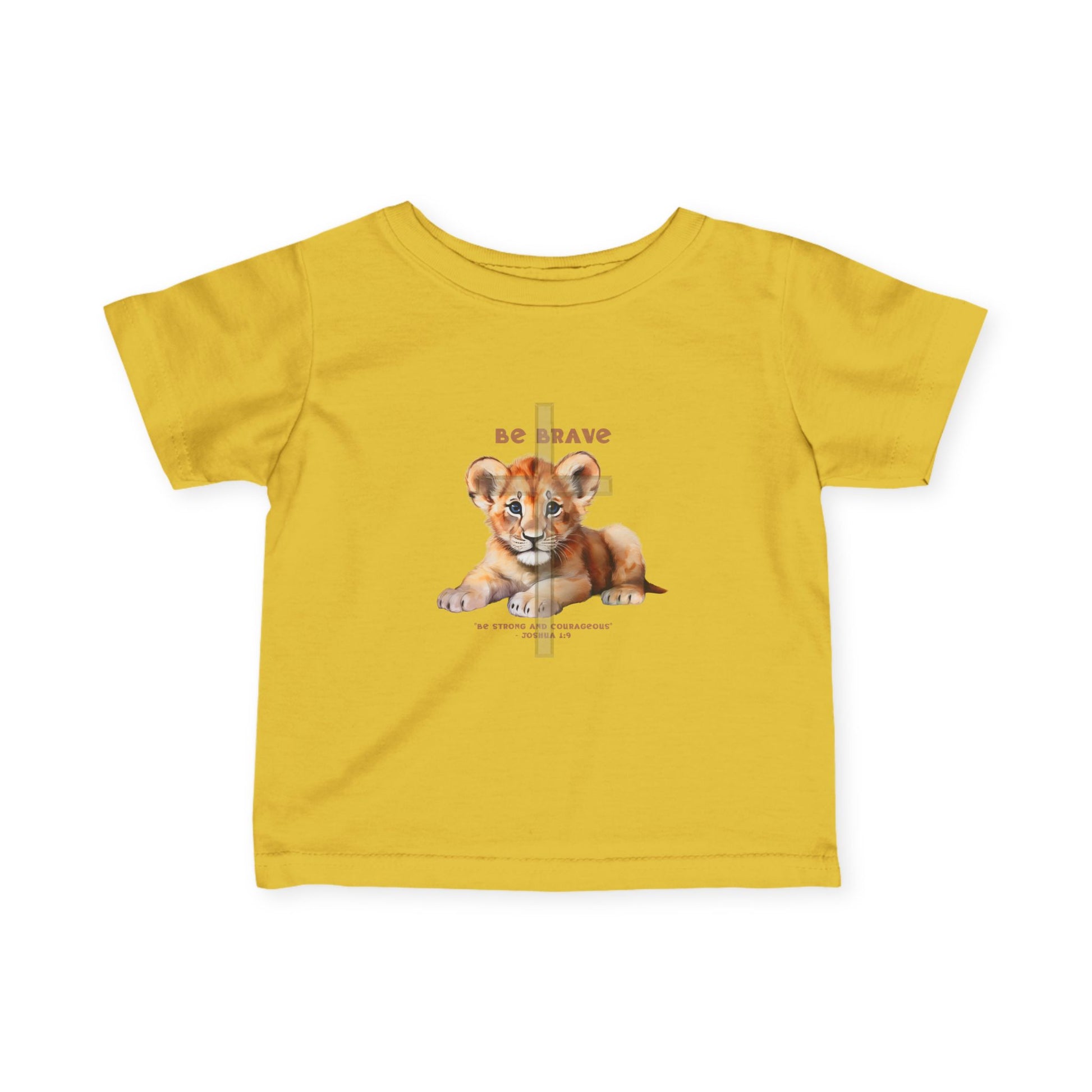 Be Brave Infant Christian T-Shirt | Lion Cub Joshua 1:9