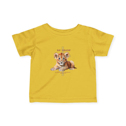 Be Brave Infant Christian T-Shirt | Lion Cub Joshua 1:9