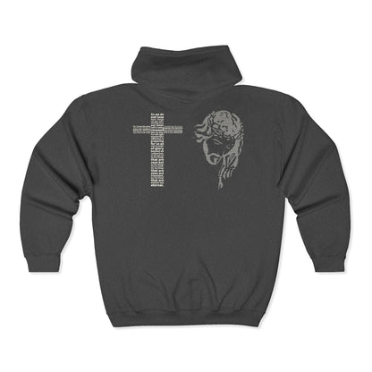 Jesus Face & Cross Hoodie, Unisex Bible Verse Graphic Hoodie, Faith-Based Apparel, Christian Streetwear, Spiritual Gift