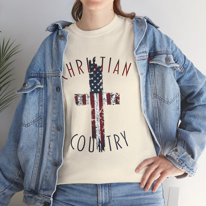 Christian Country American Flag Cross T-Shirt