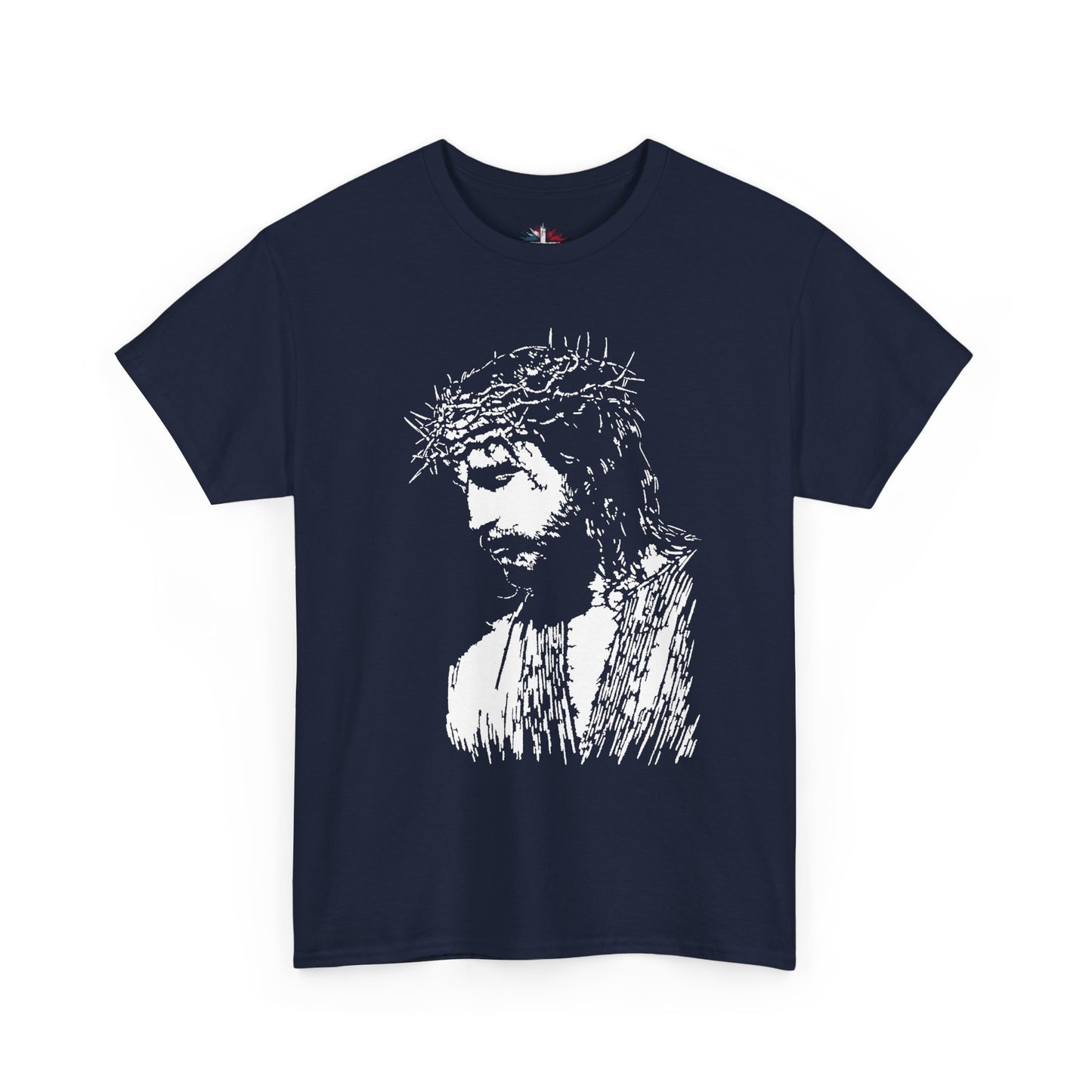Crown of Thorns Jesus T-Shirt | Edgy Gritty Christian Portrait Tee | Bold Faith Streetwear Graphic | Men's Jesus Face Shirt