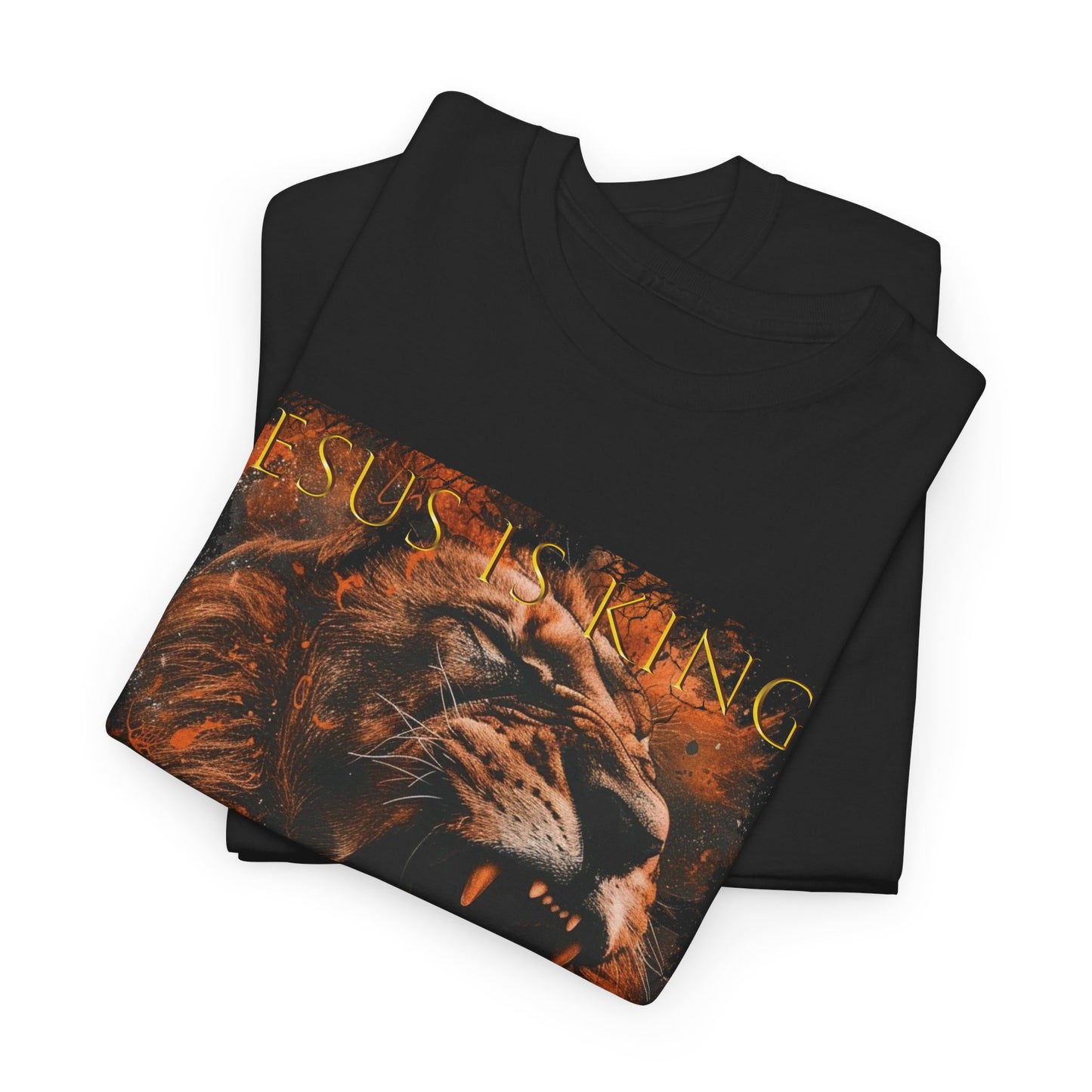 Jesus is King T-Shirt - Bold Christian Lion Design