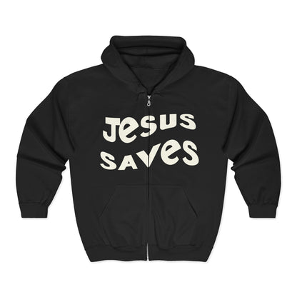 Jesus Saves hoodie, black Christian apparel, faith-based gift, cozy casual wear.

