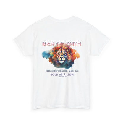 "Man of Faith" Lion T-Shirt - Proverbs 28:1