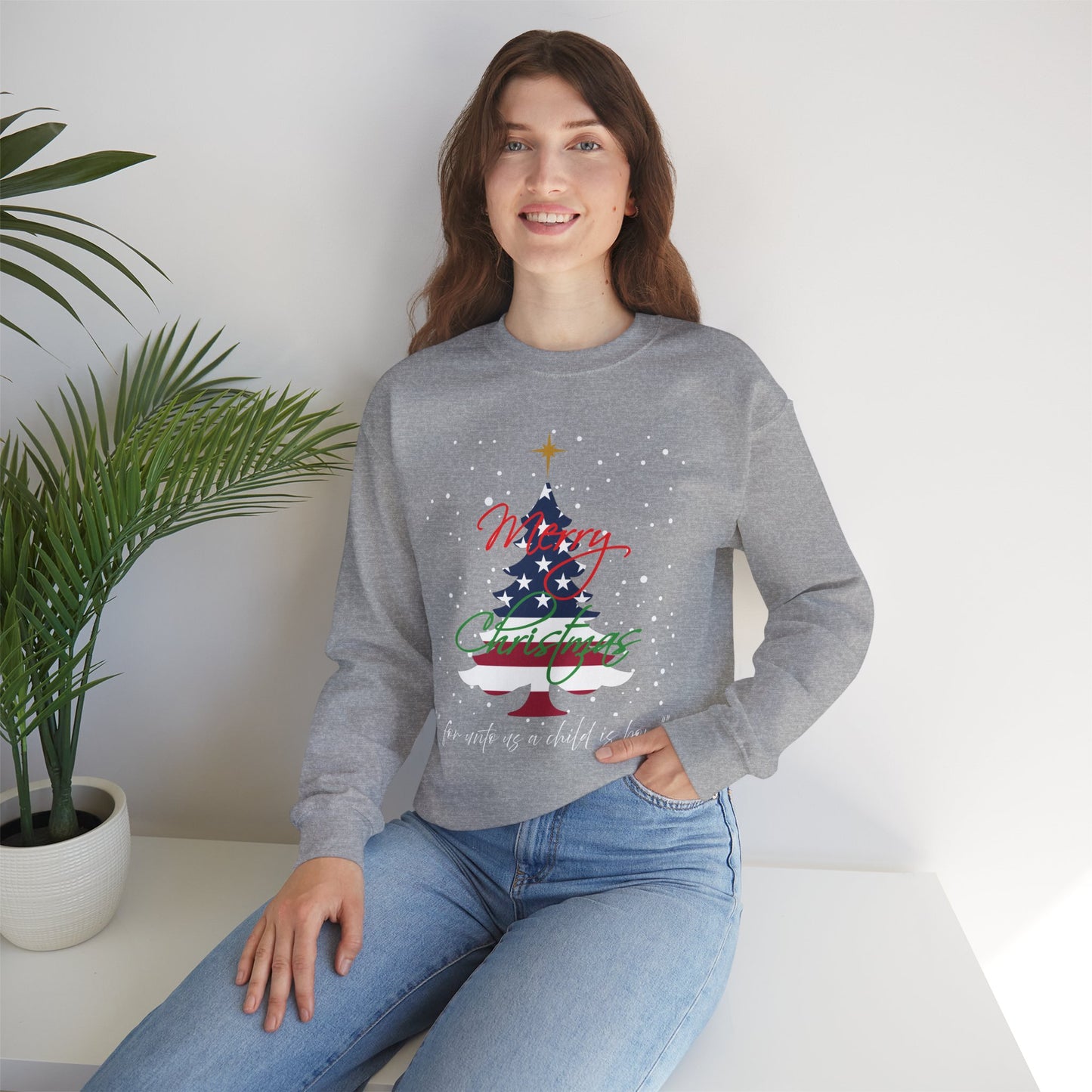 Patriotic Isaiah 9:6 Christian Sweatshirt | American Flag Tree Faith Hoodie – Free USA Shipping