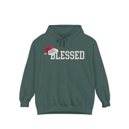 Blessed Christmas Hoodie | Santa Hat Chenille Patch | Oversized Christian Hoodie | Faith Gift