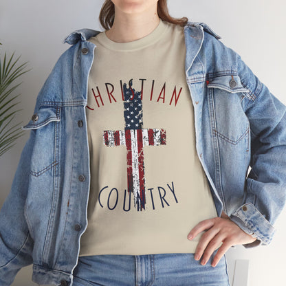 Christian Country American Flag Cross T-Shirt