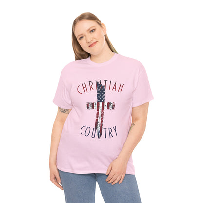 Christian Country American Flag Cross T-Shirt