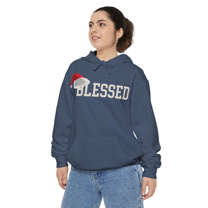 Blessed Christmas Hoodie | Santa Hat Chenille Patch | Oversized Christian Hoodie | Faith Gift