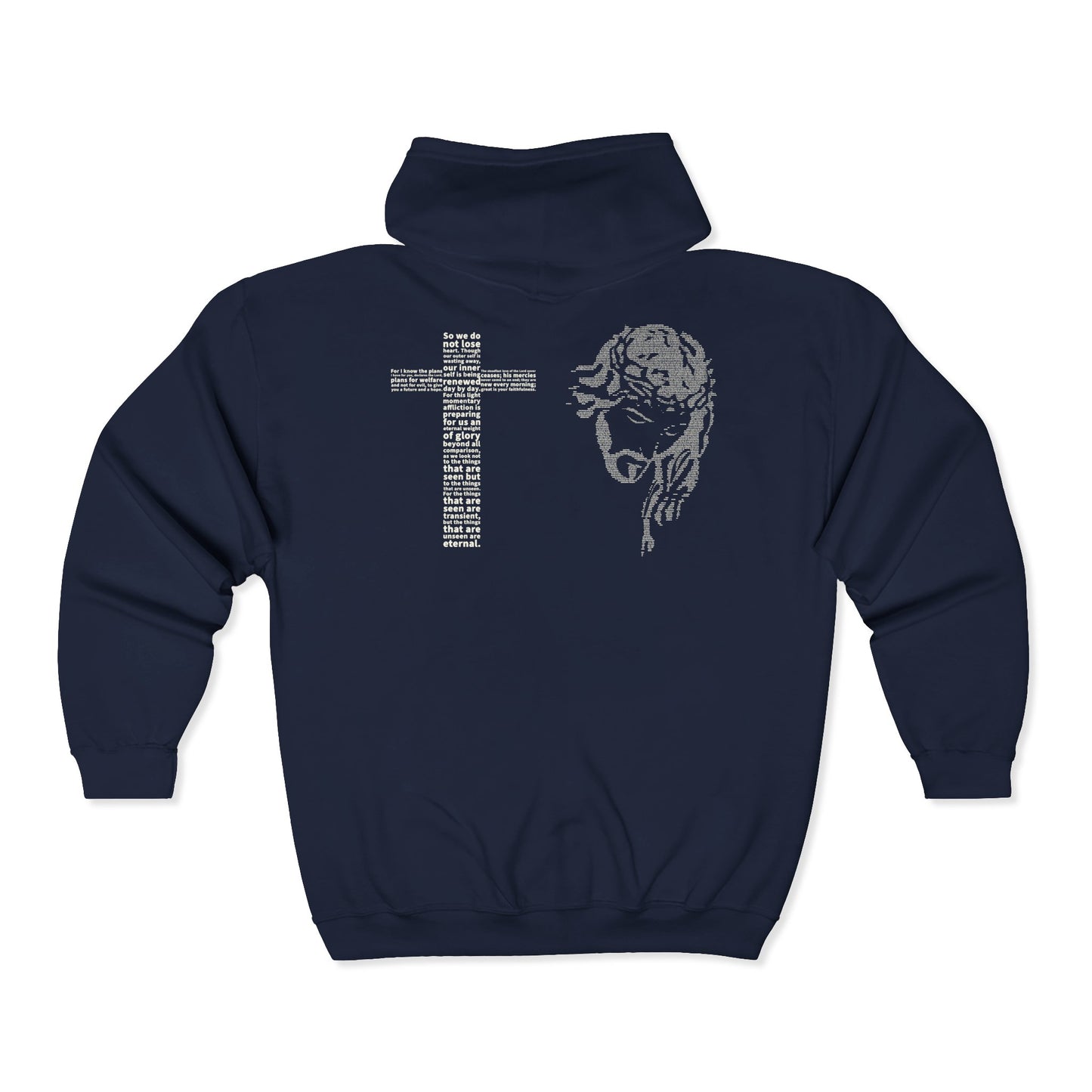 Jesus Face & Cross Hoodie, Unisex Bible Verse Graphic Hoodie, Faith-Based Apparel, Christian Streetwear, Spiritual Gift