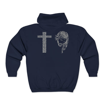 Jesus Face & Cross Hoodie, Unisex Bible Verse Graphic Hoodie, Faith-Based Apparel, Christian Streetwear, Spiritual Gift