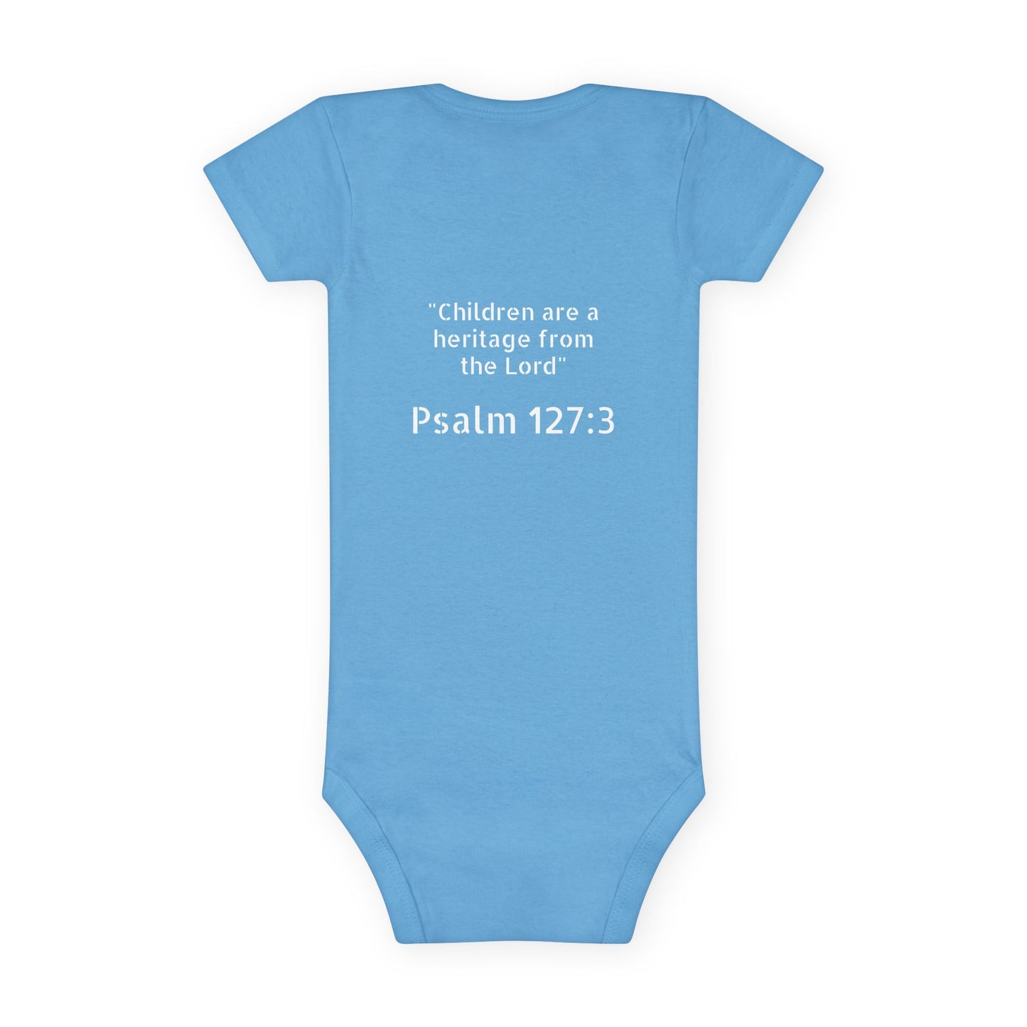 Little Faithful Cross Bible Verse Baby Onesie