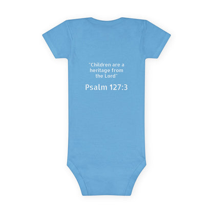 Little Faithful Bible Verse Baby Onesie | Christian Apparel