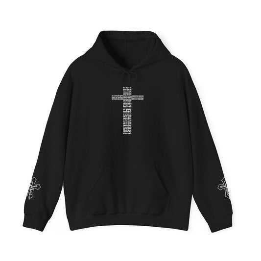 Faith Hoodie with White Cross Bible Verse Design