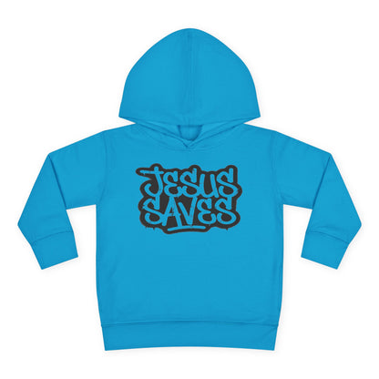 Jesus Saves graffiti youth hoodie front view

