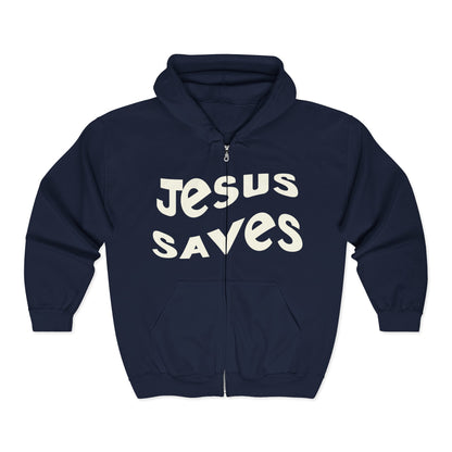 Jesus Saves hoodie, black Christian apparel, faith-based gift, cozy casual wear.

