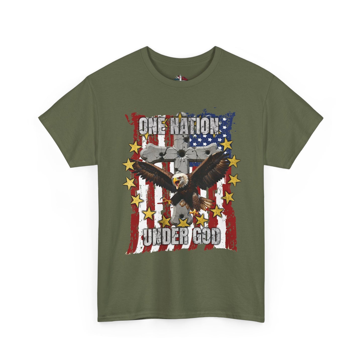 One Nation Under God T-Shirt – Patriotic Christian Eagle Cross Tee | Faith & Freedom Apparel