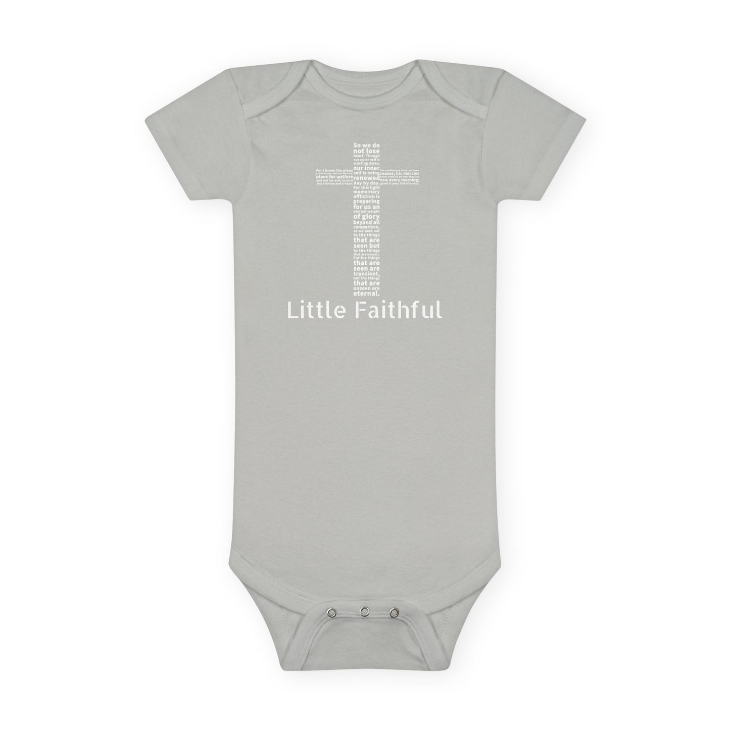Little Faithful Cross Bible Verse Baby Onesie
