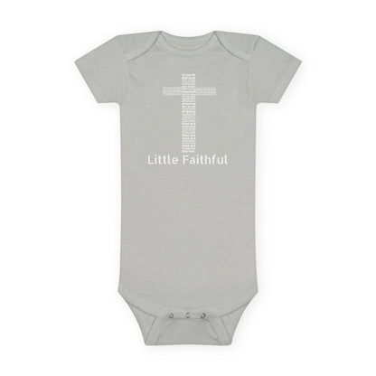 Little Faithful Bible Verse Baby Onesie | Christian Apparel