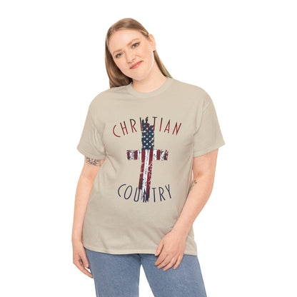Christian Country American Flag Cross T-Shirt