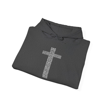 Faith Hoodie with White Cross Bible Verse Design