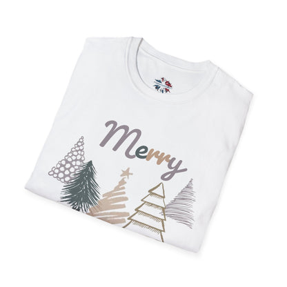 "Whimsical Sketch Merry Christmas Tree Tee