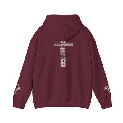 Faith Hoodie with White Cross Bible Verse Design