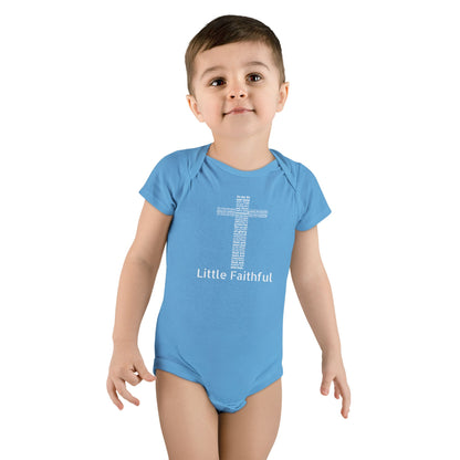 Little Faithful Cross Bible Verse Baby Onesie