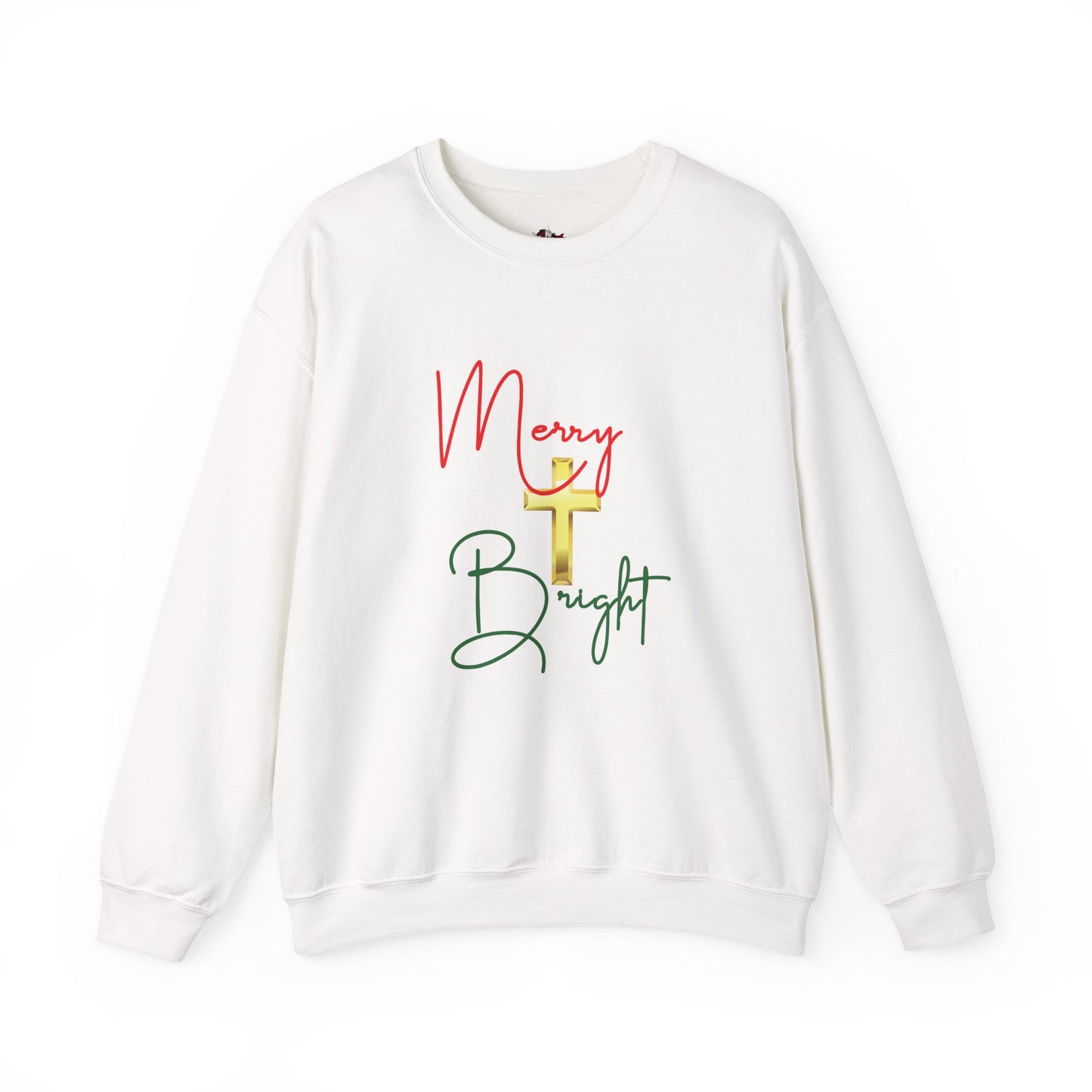 Merry & Bright Gold Cross Christmas Shirt – Faith Holiday Tee