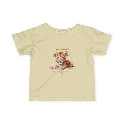 Be Brave Infant Christian T-Shirt | Lion Cub Joshua 1:9