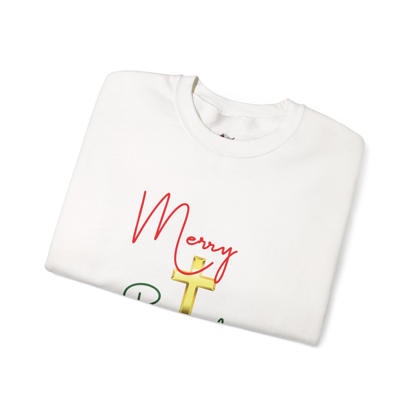 Merry & Bright Gold Cross Christmas Shirt – Faith Holiday Tee