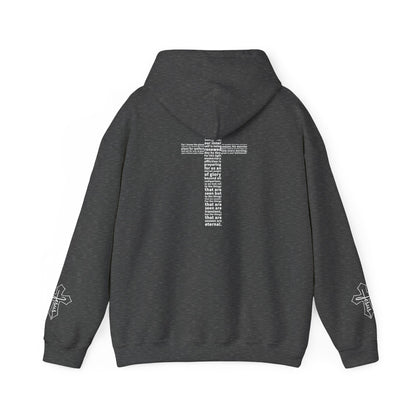 Faith Hoodie with White Cross Bible Verse Design
