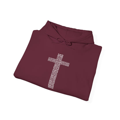 Faith Hoodie with White Cross Bible Verse Design